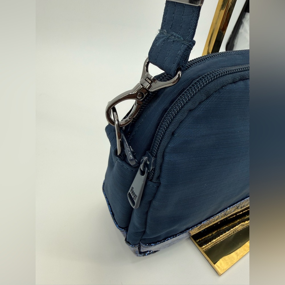 LUG RFID Punter  Quilted Navy Blue & Glitter Crossbody Bag Adjustable Strap - Picture 11 of 15